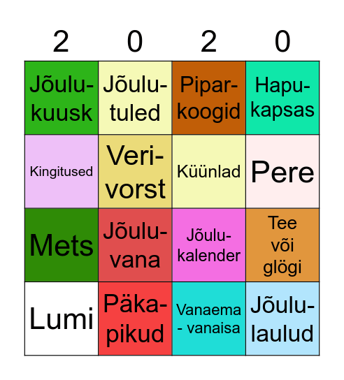 Hõbeli jõulubingo Card