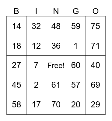 Jolirosan Camacho Bingo Card