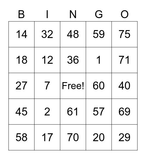 Jolirosan Camacho Bingo Card