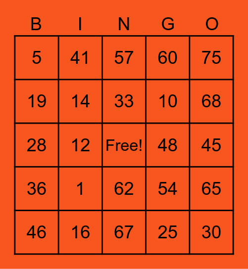 Jeff San Jose Bingo Card