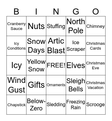 Christmas Bingo Card