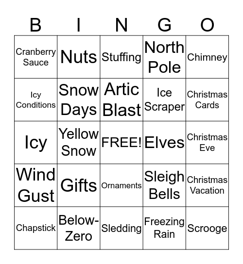 Christmas Bingo Card