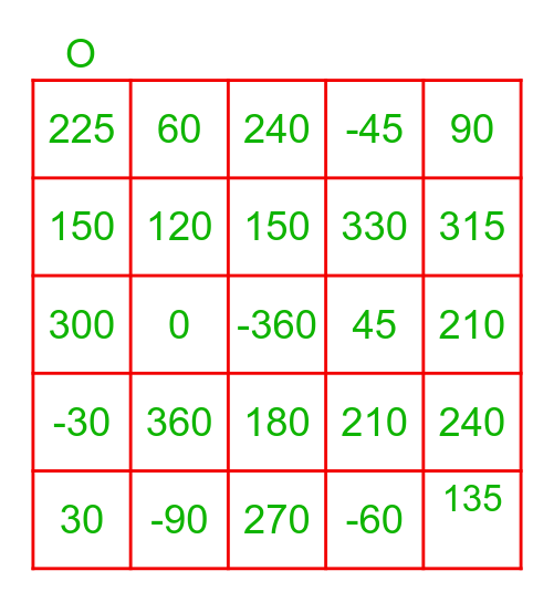 Math Christmas Bingo Card