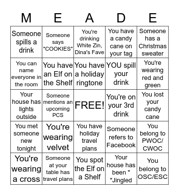 Anderson Loop Ladies' Bingo Card