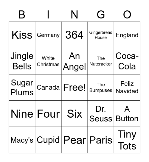 Christmas Trivia Bingo Card