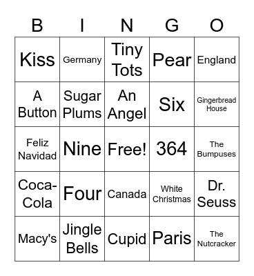 Christmas Trivia Bingo Card