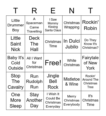 Trent Christmas Bingo Card