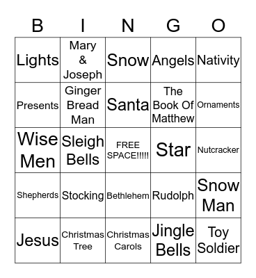 Christmas Bingo Card
