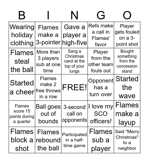 Pack the Gym Christmas Style! Bingo Card