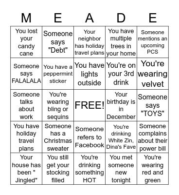 Anderson Loop Ladies' Bingo Card