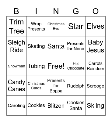 Christmas Bingo Card