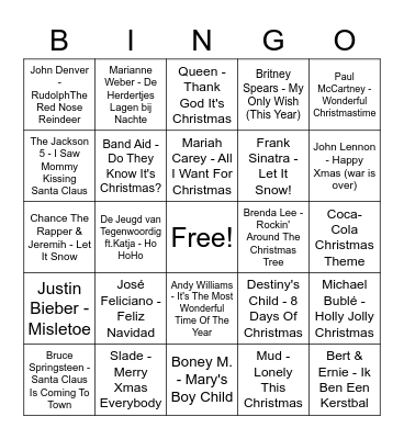 Merry Quizmas Kerstbingo Card