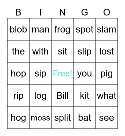 Word Bingo Card