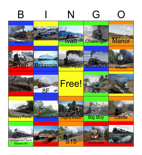 K&L Trainz Upcoming Projects Bingo Card