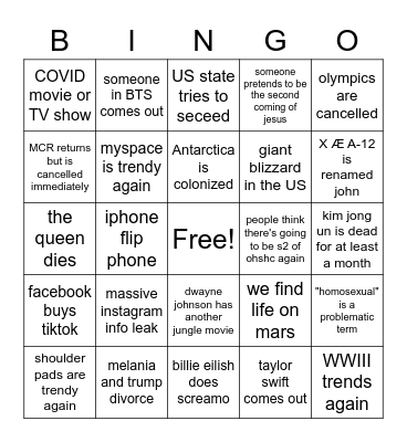 2021 BINGO Card