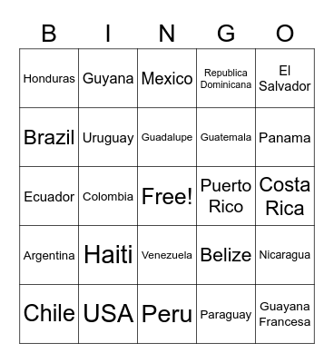 Casianingo Bingo Card