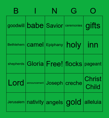 Christmas Party 2020 Bingo Card