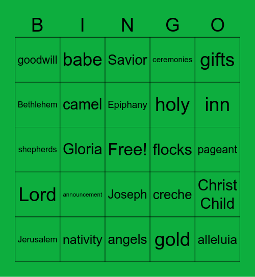 Christmas Party 2020 Bingo Card
