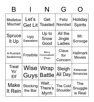 It's a Punderful Life Bingo Card