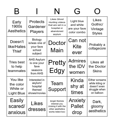 Doctor Bingo Card