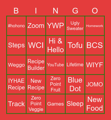 Egg Lady Bingo Card