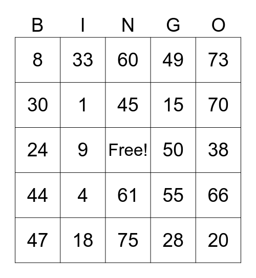 Myla Afalla Bingo Card