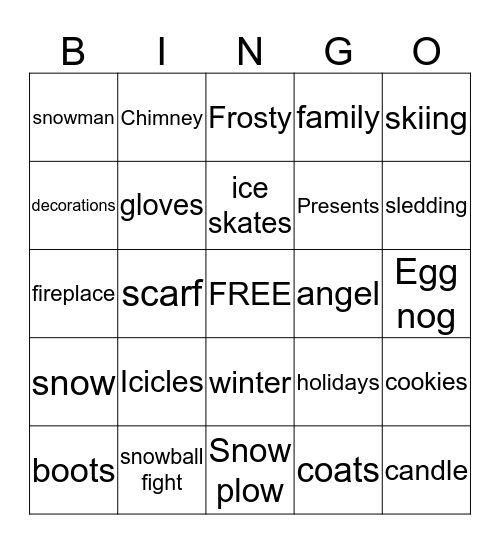 Winter Bingo! Bingo Card