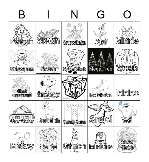 Christmas Light Bingo Card