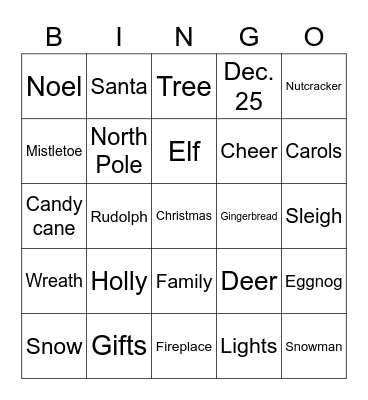 Christmas Bingo Card