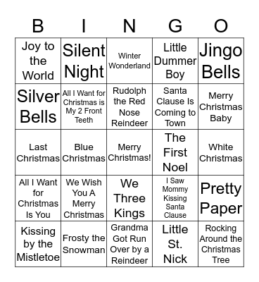 Holiday Bingo Card