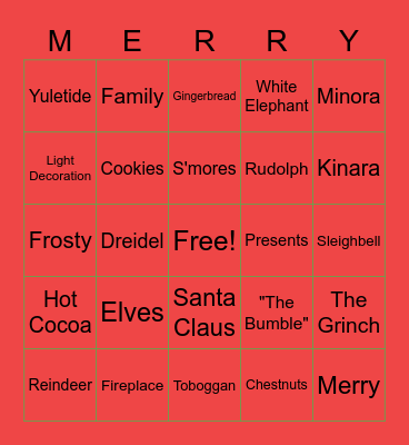 Holiday Bingo! Bingo Card