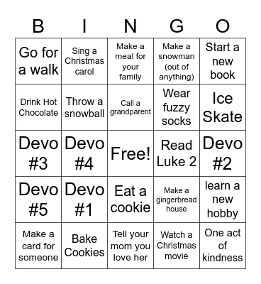 Christmas Bingo Card
