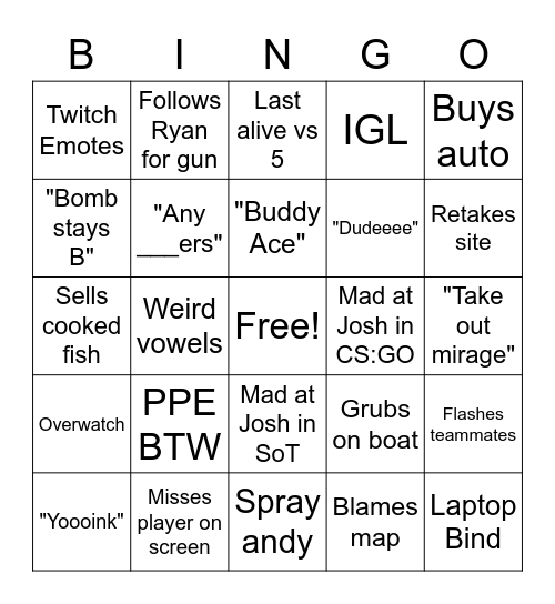 Mike Bingo Card