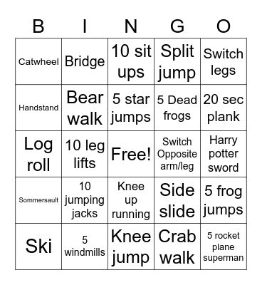 Addison's bingo Card