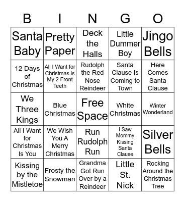 Holiday Bingo Card