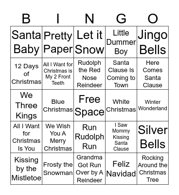 Holiday Bingo Card