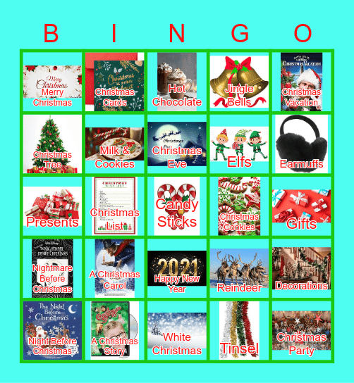 CHRISTMAS PARTY - GRADE 7 Bingo Card