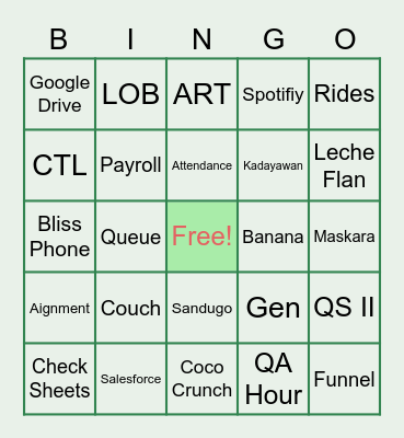 Chaebol Family Bingo Card