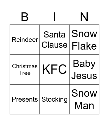 Christmas Bingo! Bingo Card