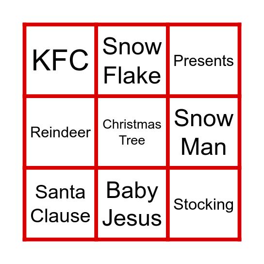 Christmas Bingo! Bingo Card