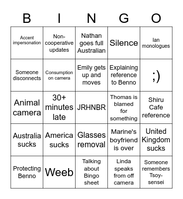 Cat Food 5 Bingo Card