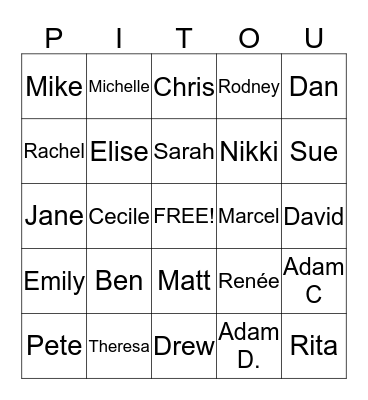 Laplante Christmas 2014 Bingo Card