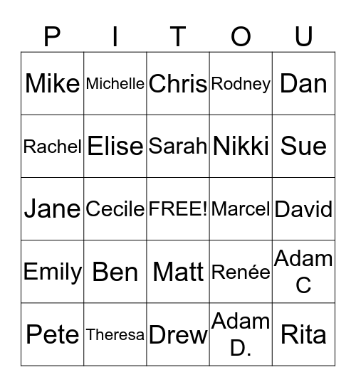 Laplante Christmas 2014 Bingo Card