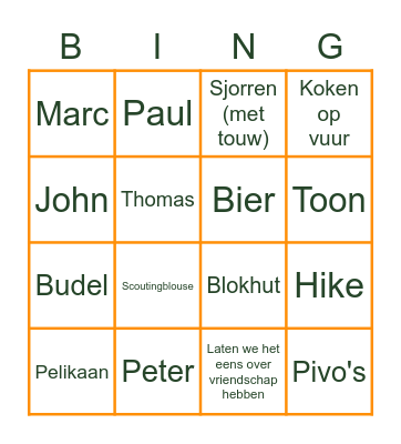 Scouting kerst bingo ballen Bingo Card