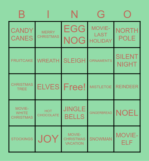 HOLIDAY BINGO Card