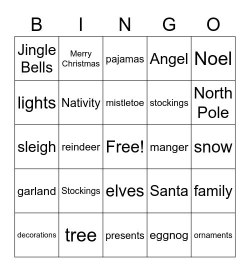 Christmas Bingo Card