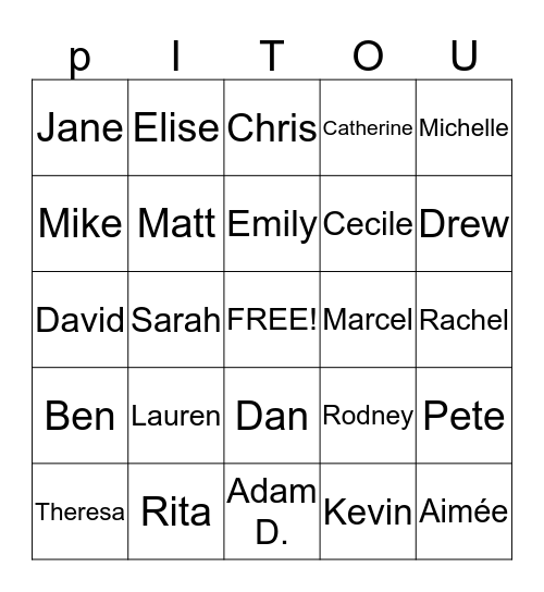 Laplante Christmas 2014 Bingo Card