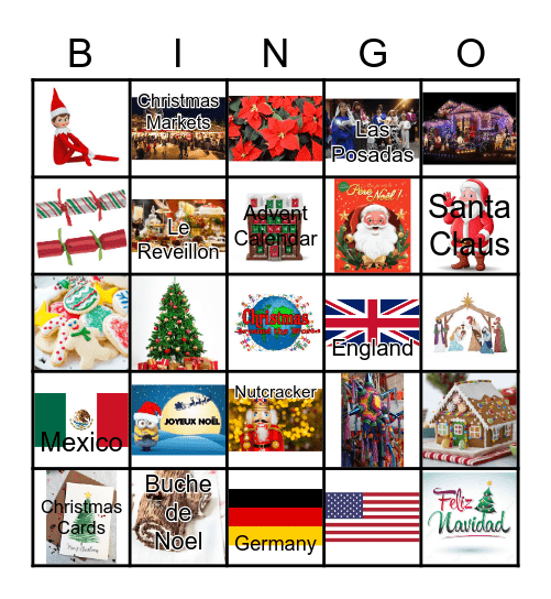 Christmas Around the World Bingo Card