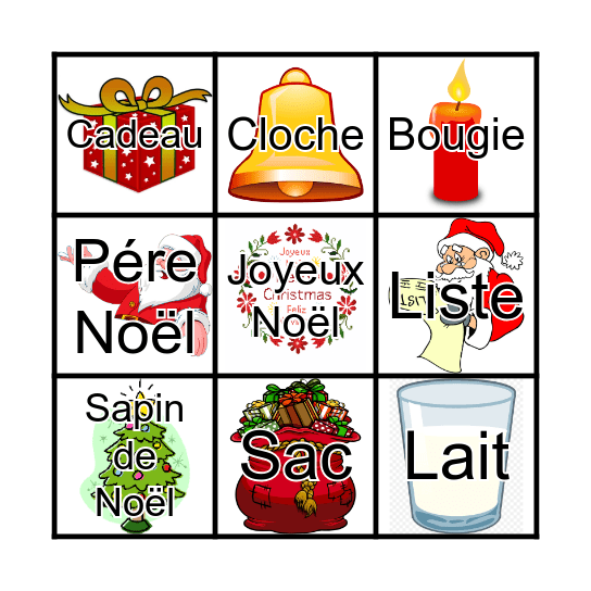 Noël Bingo Card