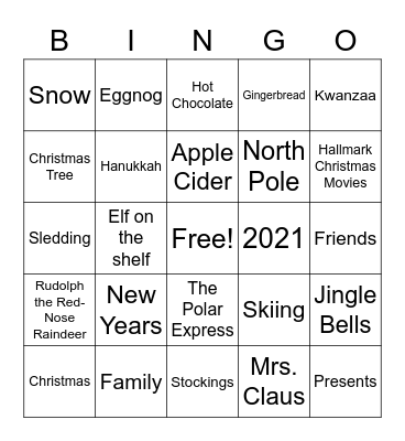 Holiday Bingo Card